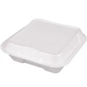 PLATES HINGED 8X8X3 1 COMPARTMENT 200/CS