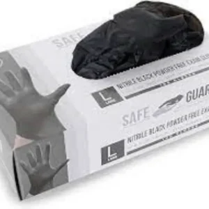 GLOVES NITRILE NBGPPFGM 10/100/BX BLACK