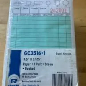 GUEST CHECKS GC3516-1 GREEN 100/C