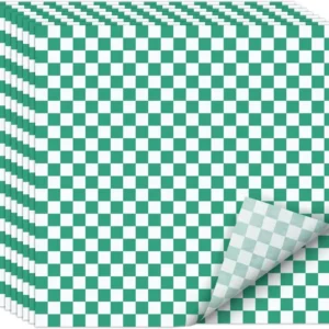 WRAP MENU TISSUE GREEN CHECK 12X12 5M/C