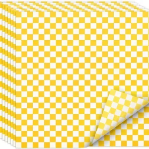 WRAP MENU TISSUE YELLOW CHECK 12X12 5M