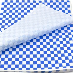 WRAP MENU TISSUE BLUE CHECK 12X12 5M/C