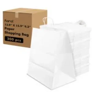 BAG WHITE SHOPPING TWISTED HANDLE 200/C